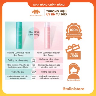 Xịt chống nắng JM Soluttion hồng / xanh