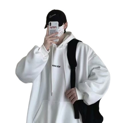 Áo Hoodie Dáng Rộng In Chữ Phong Cách Hip hop Thời Trang Mùa Đông Cho Nam Cỡ M-5XL