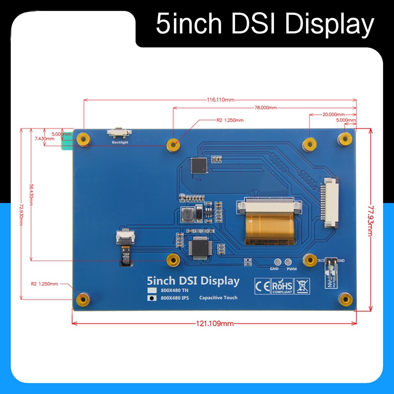 ⭐⭐⭐Màn Hình Cảm Ứng 4.3 inch 5 inch 7 inch Cho Raspberry Pi DSI