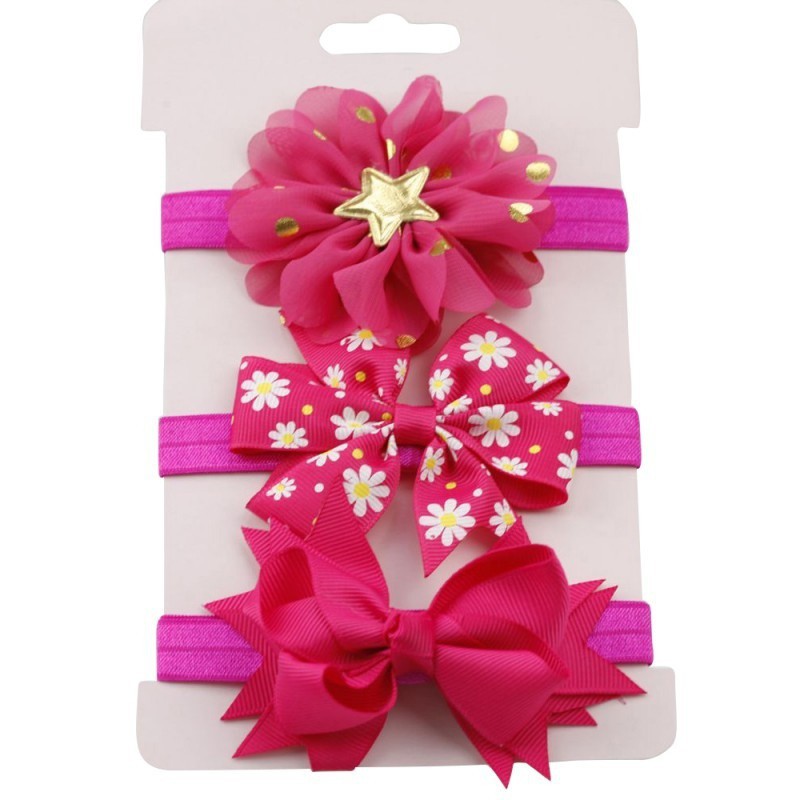 Set 3 băng đô nơ hoa xinh xắn thời trang cho bé gái