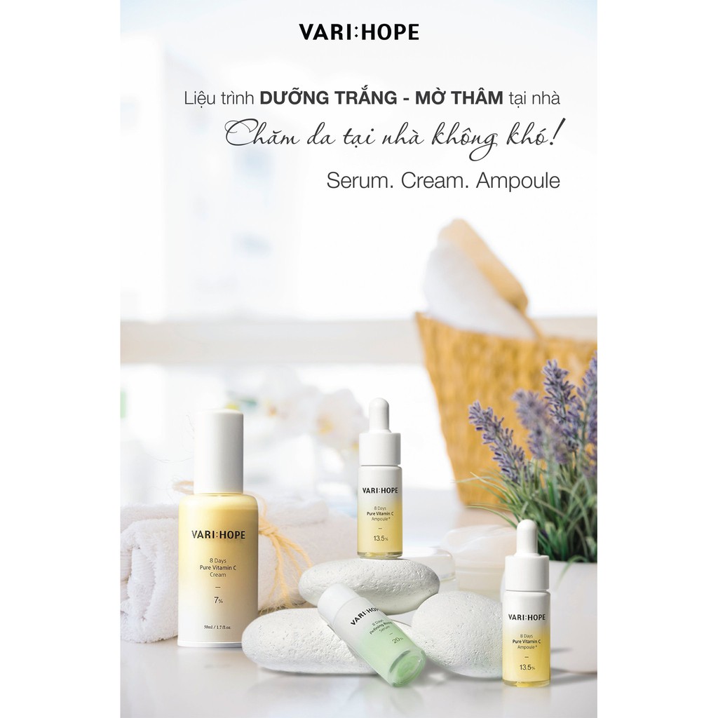 Kem dưỡng ẩm Varihope trắng da mờ thâm nám 8 ngày vitamin C cream 7% Hàn Quốc 50ml - Meow Beauty Shop by Trinh Meow | BigBuy360 - bigbuy360.vn