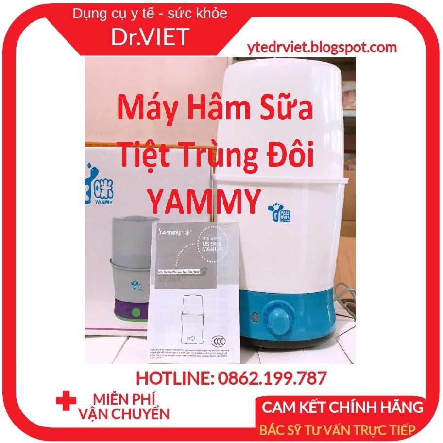 Máy Hâm Sữa Tiệt Trùng Đôi YAMMY (Tặng Kèm Túi Đựng Sữa)-Rã đông, hâm sữa, túi trữ sữa, hâm cháo, thức ăn cho bé an toàn