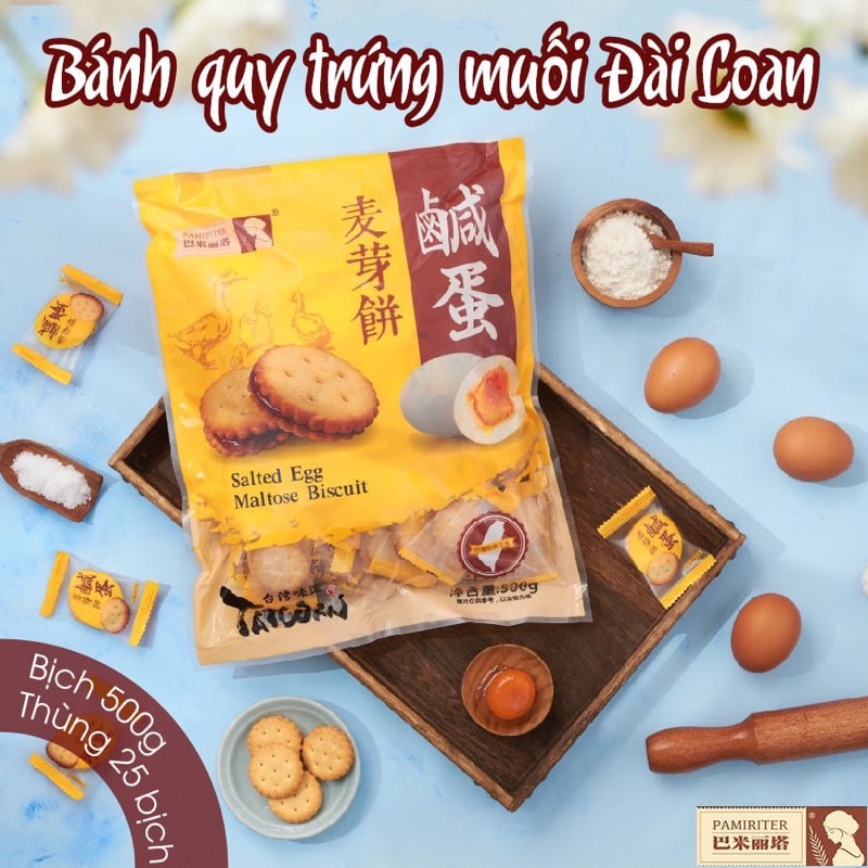 BÁNH QUY NHÂN TRỨNG MUỐI ĐÀI LOAN - Lùn Con Food