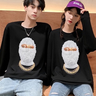 Áo sweater unisex form rộng nam nữ mặt nạ có big size vải nỉ bông dày mịn