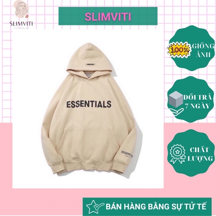 Áo hoodie nam nữ ESSENTIALS form rộng có dây kéo SLIMVITI KNN33 | BigBuy360 - bigbuy360.vn