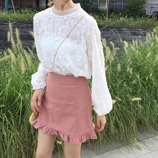 (ORDER) Set áo ren dài tay + chân váy
