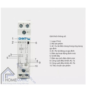 KHỞI ĐỘNG TỪ 1 PHA CHINT NCH8 25A [Giá tốt]