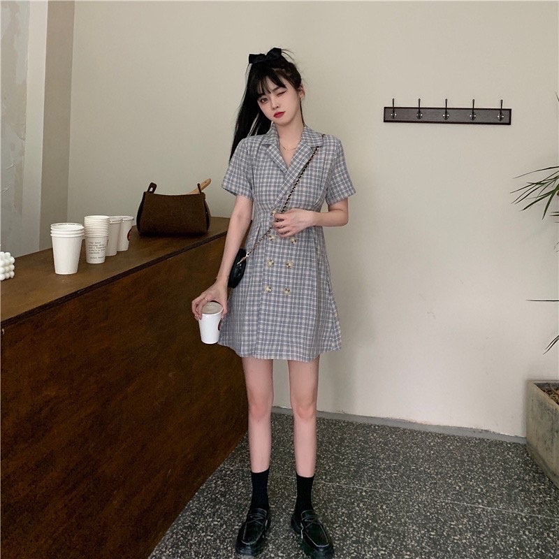 Đầm vest caro sang chảnh