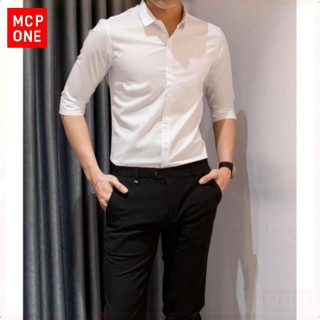 Áo sơ mi nam dài tay nam cao cấp, áo sơ mi trắng vải lụa nến không nhăn thời trang cao cấp-MCPONE