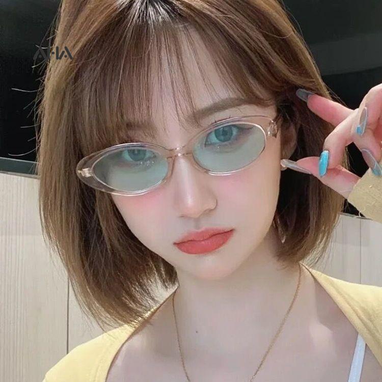 Kính mát AHA official gọng oval phong cách cổ điển Âu Mỹ thời trang