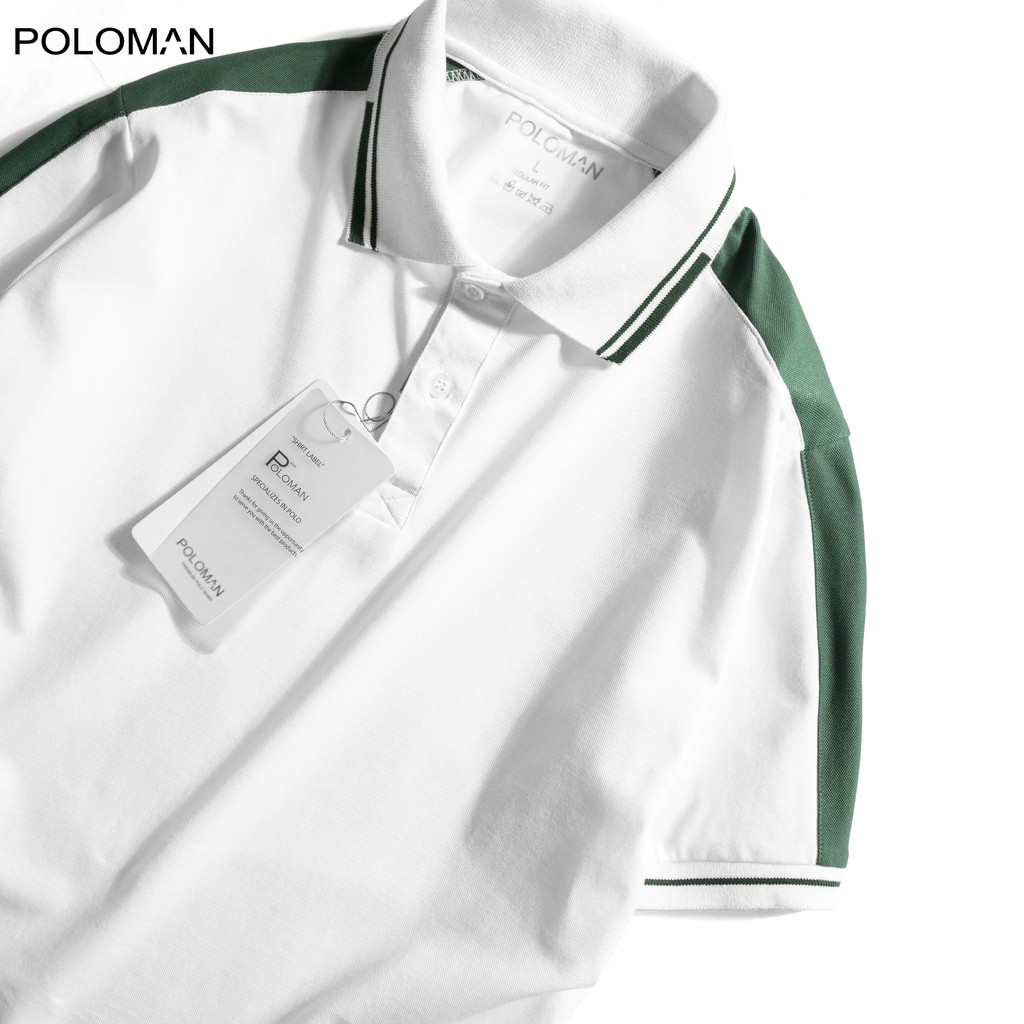 Áo Polo nam cổ bẻ phối Unkey vải cá sấu Cotton xuất xịn,chuẩn form.sang trọng-lịch lãm màu Trắng P23 - POLOMAN | BigBuy360 - bigbuy360.vn