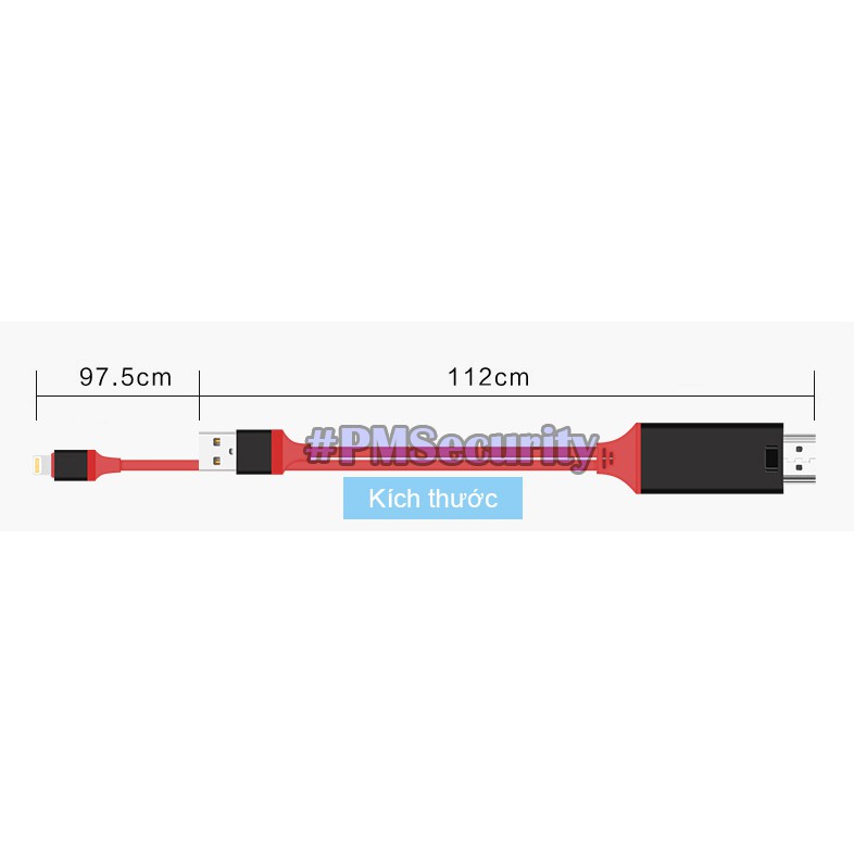 CÁP KẾT NỐI iPHONE, iPAD VỚI TIVI, MÁY CHIẾU HỖ TRỢ FHD 1080(TỪ CỔNG LIGHTNING SANG HDMI)