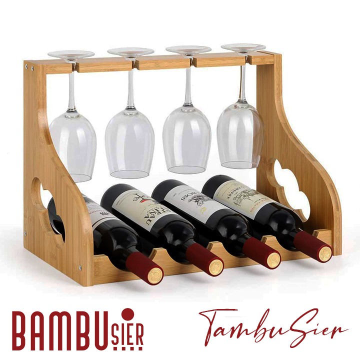 [BAMBOO] Kệ rượu vang gỗ tre tự nhiên - giá để rượu vang bằng gỗ tre cao cấp [MASSETO]
