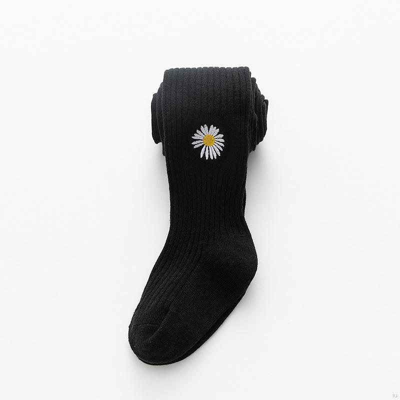 IU Autumn Warm Children Baby Girl Solid Color Embroidered Leggings Kids Casual Elastic Bottoms