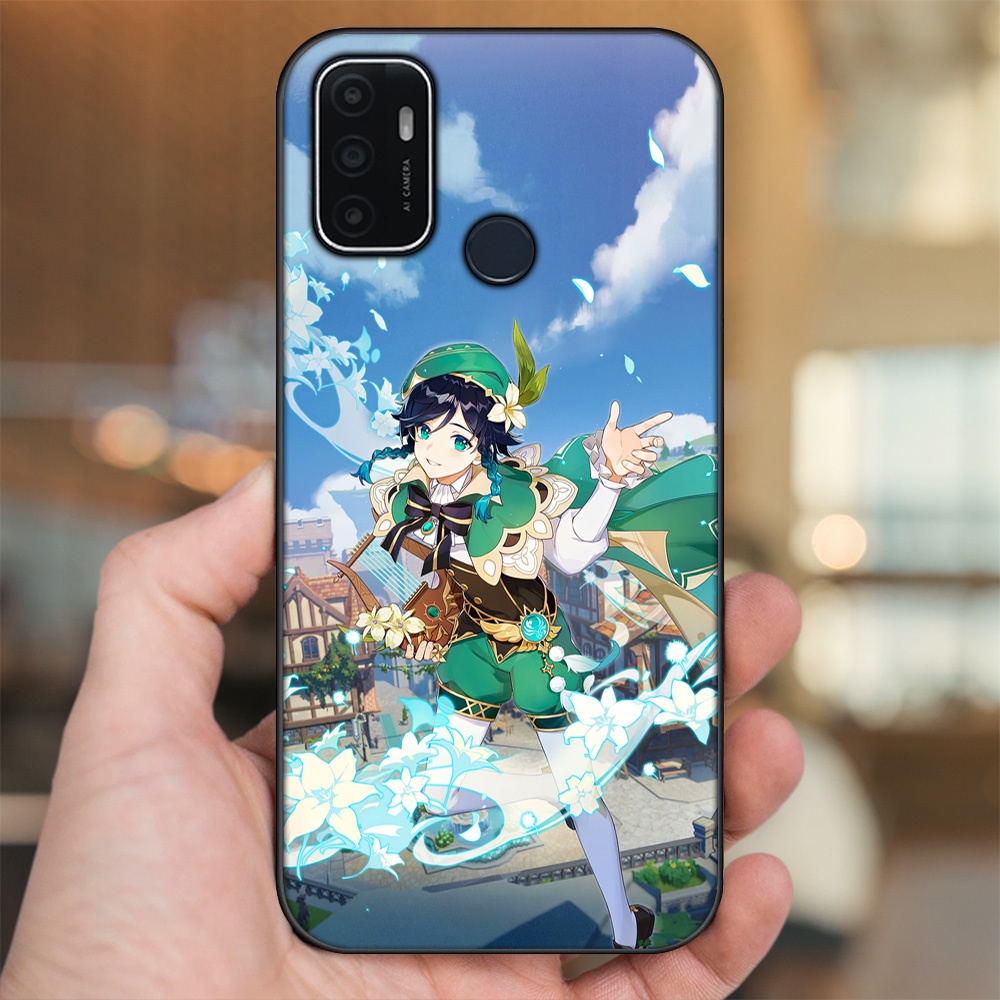 Ốp lưng Oppo A53 viền đen in hình Venti Genshin Impact