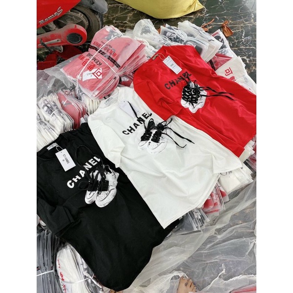 Áo dây giày thật áo đôi áo phông rộng form giấu quần áo cặp nam nữ chính hãng GUCCI CHANEL DIOR