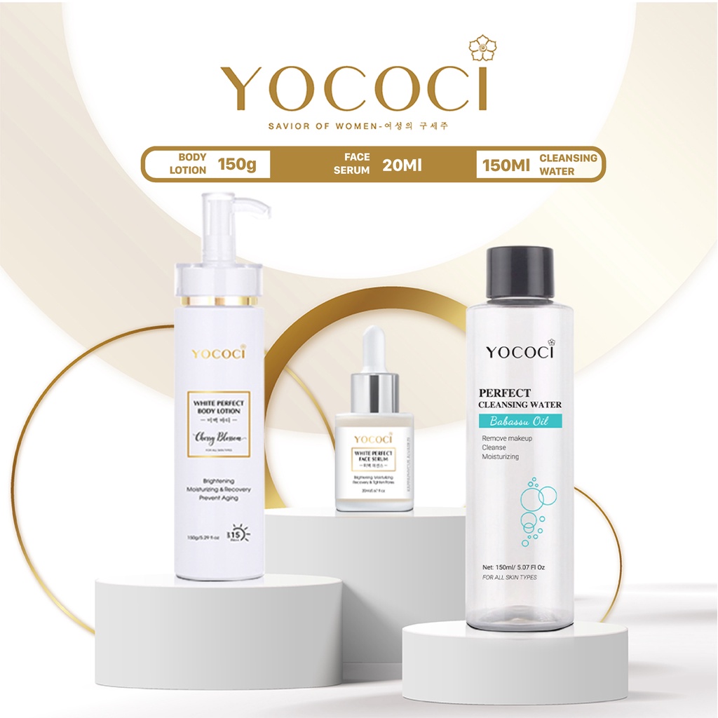 Bộ 3 Sản Phẩm YOCOCI Gồm 1 Tẩy Trang 150ml, 1 Serum 20ml & 1 Body 150g