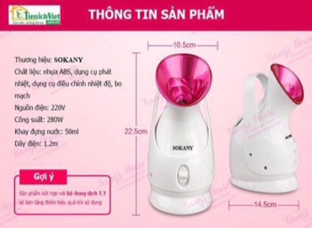 Máy xông hơi mặt Sokany ZJ -608