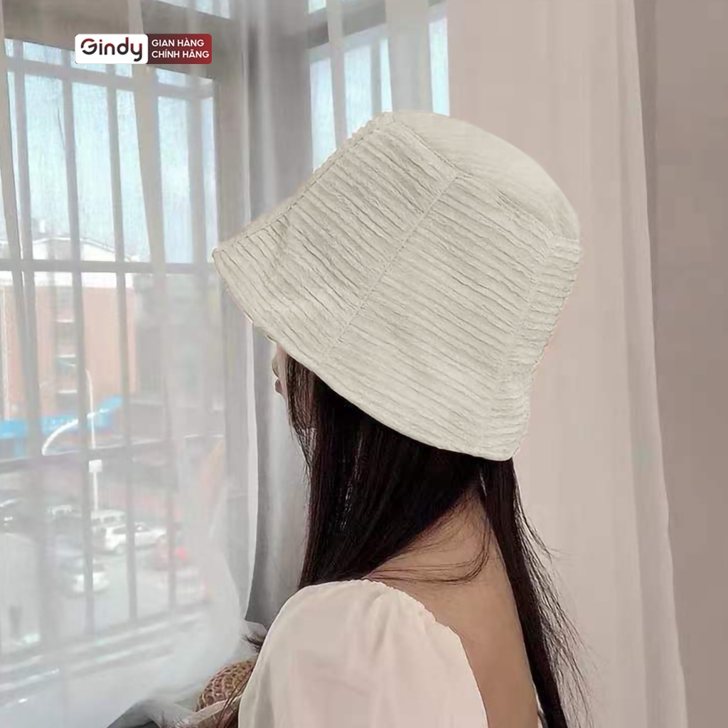 Mũ bucket trơn vành cụp chính hãng unisex GINDY nón vành bèo phong cách Hàn Quốc thích hợp đi chơi, đi du lịch M007