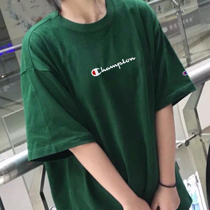 Áo thun Champion chữ thêu mặt trước thêu Unisex Tubee shop