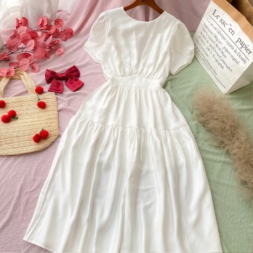 Đầm Nữ ❤ đầm trắng dây cột nơ lưng,kiểu dáng tinh tế thời trang ❤KÈM HÌNH THẬT | BigBuy360 - bigbuy360.vn