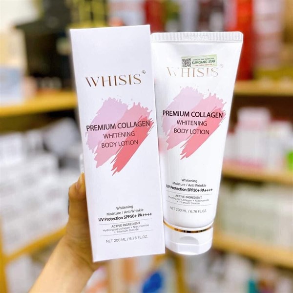 Kem Dưỡng Thể Chống Nắng WHISIS Premium Collagen Whitening Body Lotion SPF50+ PA++++ 200ML