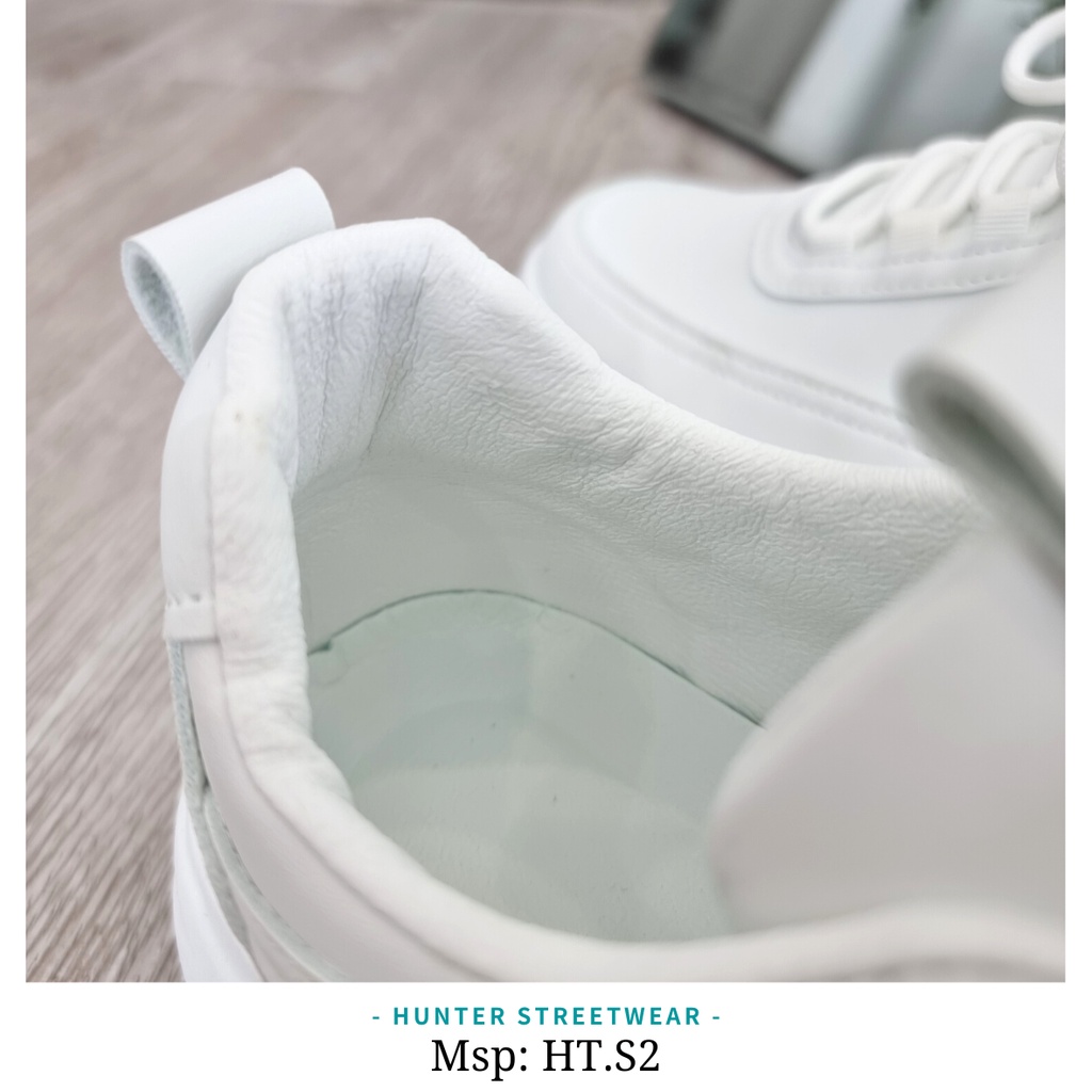 Giày Da Nam Full Trắng - Size 39-44 - Đế cao su 4cm siêu mềm  - HÌNH TỰ QUAY CHỤP