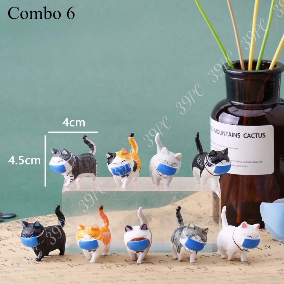 Full Combo Mô Hình Mèo Nhảy Múa, Mèo Khiêng Quan Tài, Mèo Đi Bộ, Mèo Ngồi Xổm, Mèo Khẩu Trang Cực Xinh Xắn !