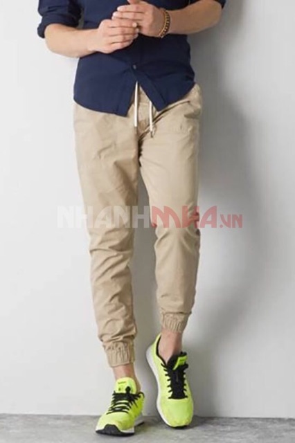 Quần Jogger Kaki Khóa Zip hàng có sẵn form 45-110kg ơi
