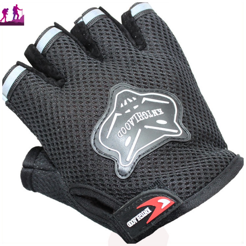 Găng Tay Lưới Thể Thao Hở Ngón Chống Trượt Thoáng Khí Cho Người Lớn Và Trẻ Em