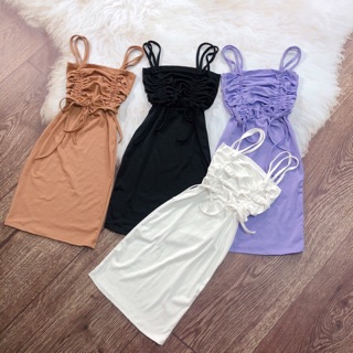 HOT Đầm body 2 dây rút giá rẻ đẹp
