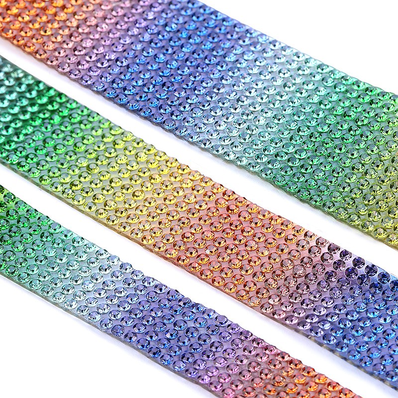 Cuộn Dây Ruy Băng Đính Đá 1 yard 6 / 8 / 12 Hàng Dùng Trang Trí Giày