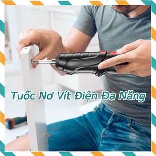 Tuốc nơ vít điện đa năng có thể sạc lại điện screwdriver set, dụng cụ pin lithium gia dụng mini, khoan điện
