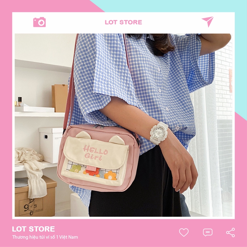 Túi đeo chéo nữ đi học mini nhỏ gọn giá rẻ đẹp dễ thương nhiêu ngăn LOT STORE TX595 | BigBuy360 - bigbuy360.vn