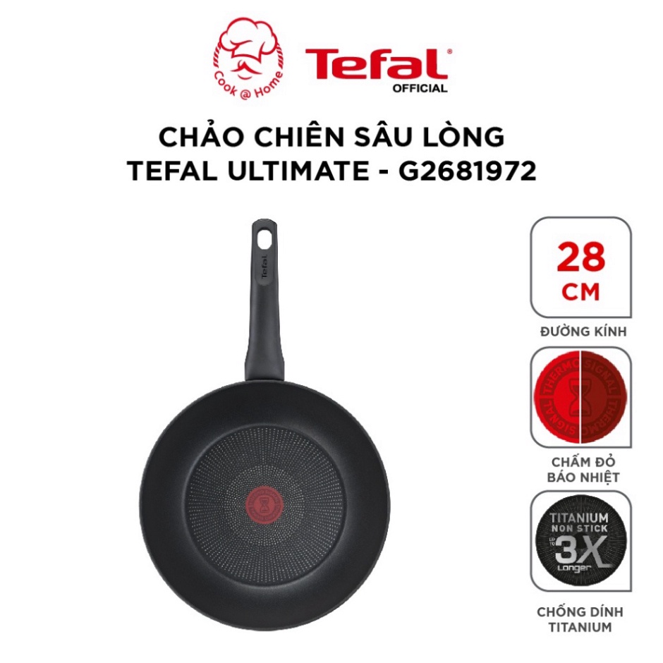 Chảo chiên sâu lòng Tefal Ultimate size 28cm - G2681972