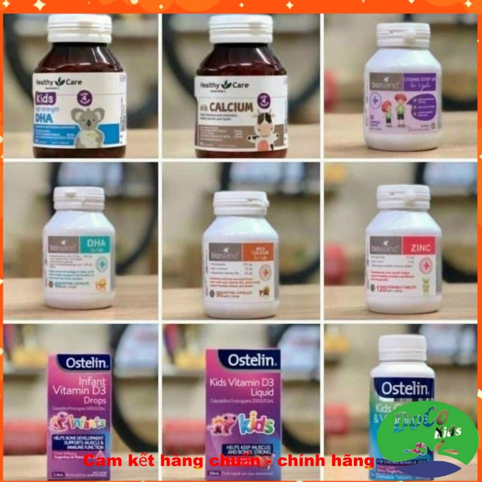 Viên uống DHA Healthy Care Kids High Strength (60v),Bổ sung omega-3 cho trí não bé từ 4 tháng tuối