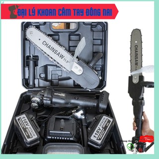Máy mài pin hitachi 118v 2 pin + lưỡi cưa xích chain saw