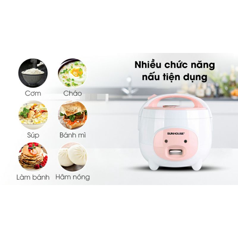 Nồi cơm nắp gài Sunhouse 1.8 lít SHD8607W