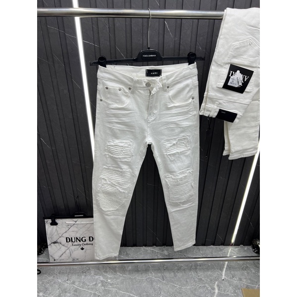 Quần bò trắng rách dễ phối đồ , quần jean nam giá yêu thương -T009