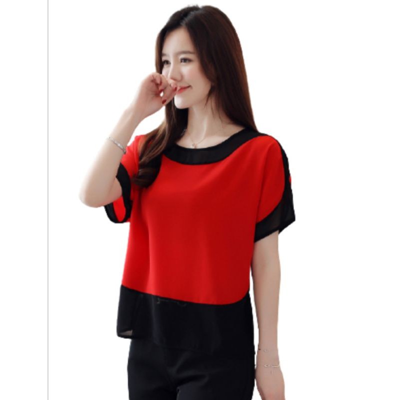[Mã LT50 giảm 50k đơn 250k] ZERASY - Áo kiểu phối màu duyên dáng