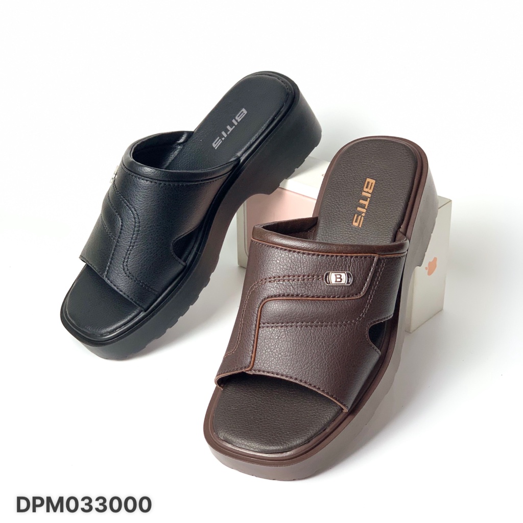 Dép nam BlTIS ❤️FREESHIP❤️ Dép lê da nam trung niên đế cao 5cm DPM033000
