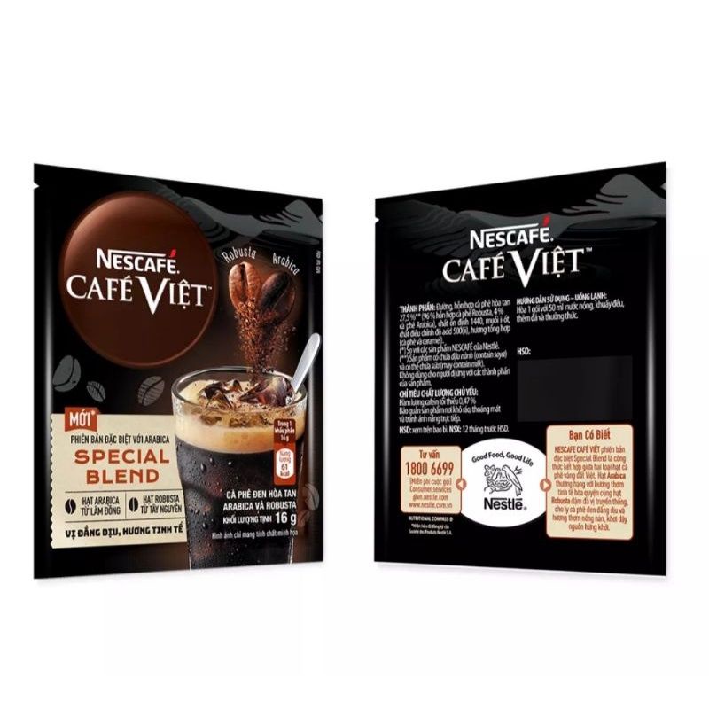 cà phê đen hòa tan với arabica Nescafe Việt special blend