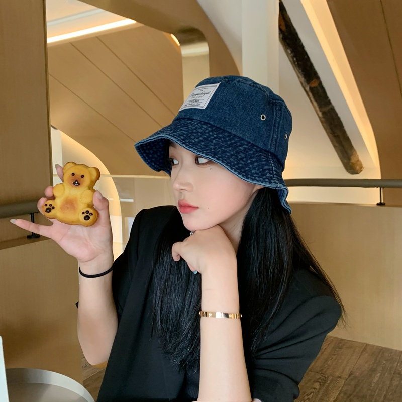 Nón tai bèo denim vành rộng chống nắng phong cách retro nhật hàn mùa hè dành cho nữ