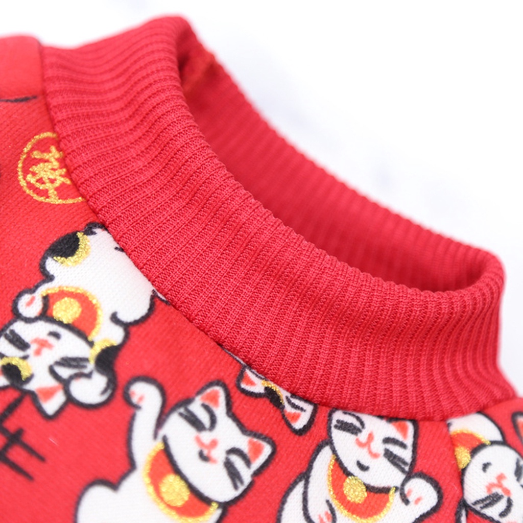 Áo Sweater Giữ Ấm Họa Tiết Hoạt Hình Phong Cách Trung Hoa Cho Thú Cưng