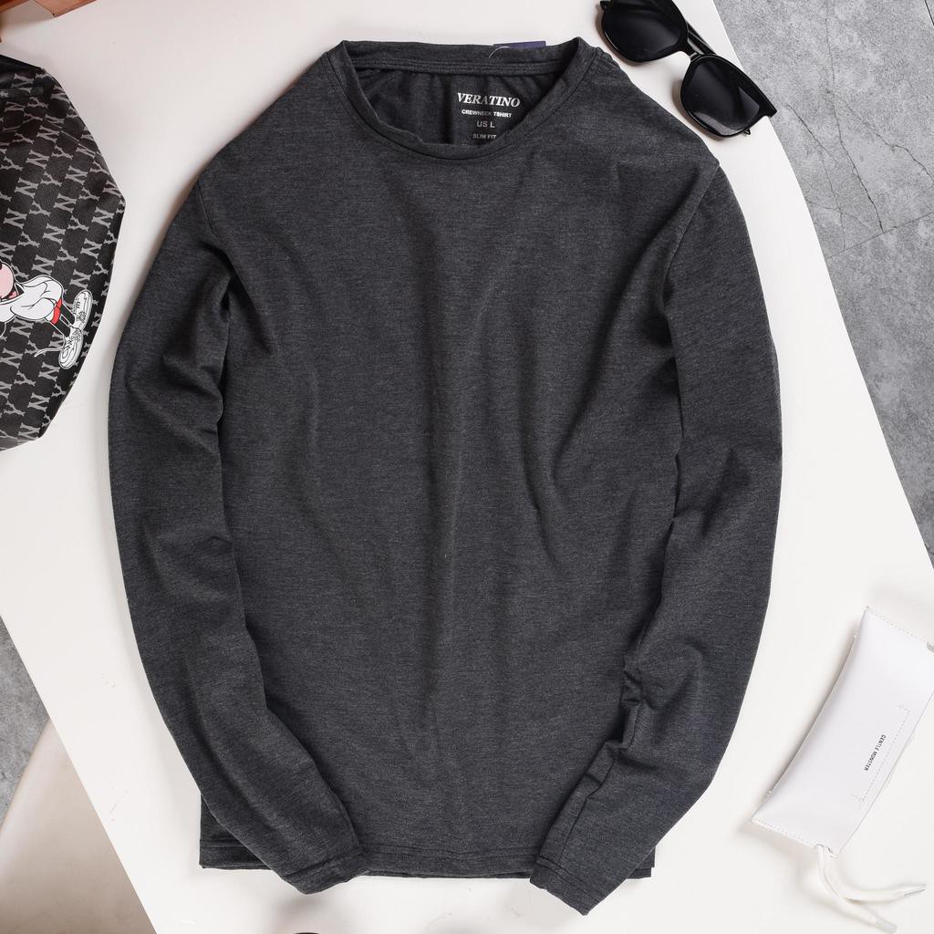 Áo thun dài tay nam giữ nhiệt thu đông đẹp cổ tròn chất cotton co giãn mặc tập gym, đi chơi, đi làm | BigBuy360 - bigbuy360.vn