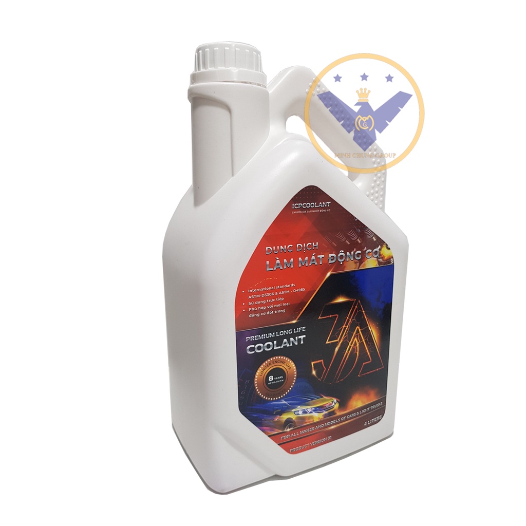 COMBO nước làm mát xe ô tô màu đỏ 3A Premium Longlife Coolant 4L + súc két nước Bluechem