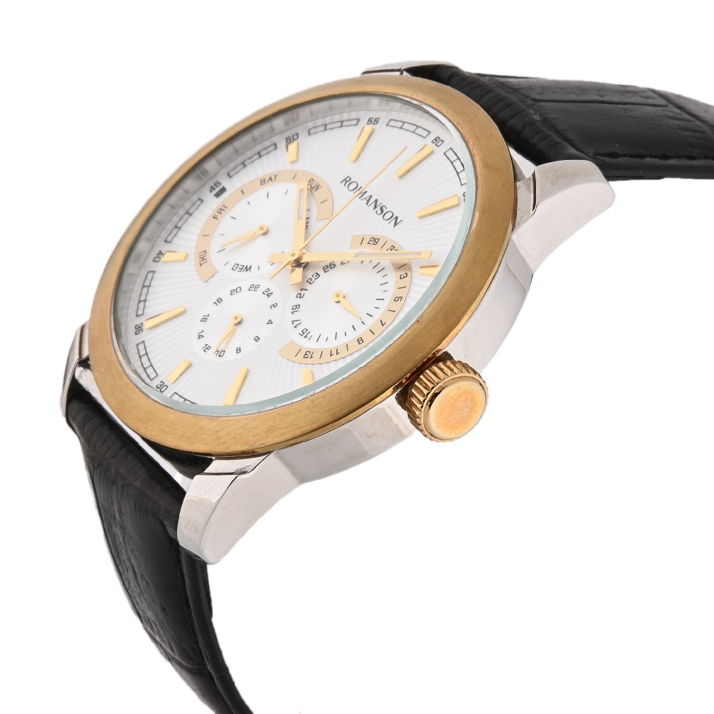 Đồng hồ nam Romanson Watch Men TL2647FMCWH máy thụy sĩ, chống nước, mặt kính chống xước, dây da cao cấp chính hãng