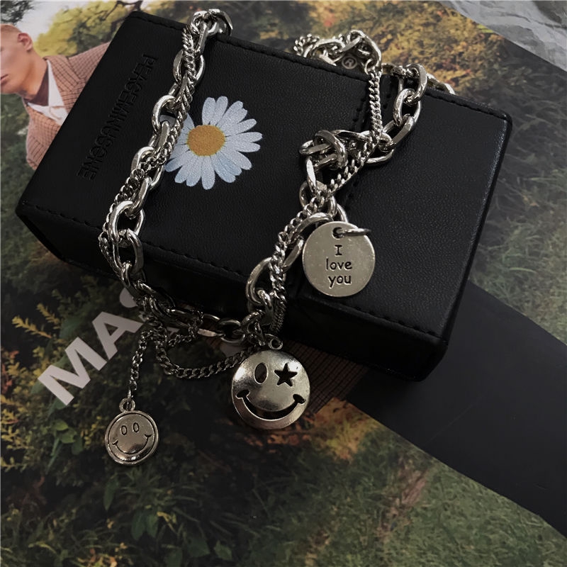 Vòng Cổ Gắn Mặt Hình Mặt Cười Ngộ Nghĩnh Phong Cách Hip-Hop