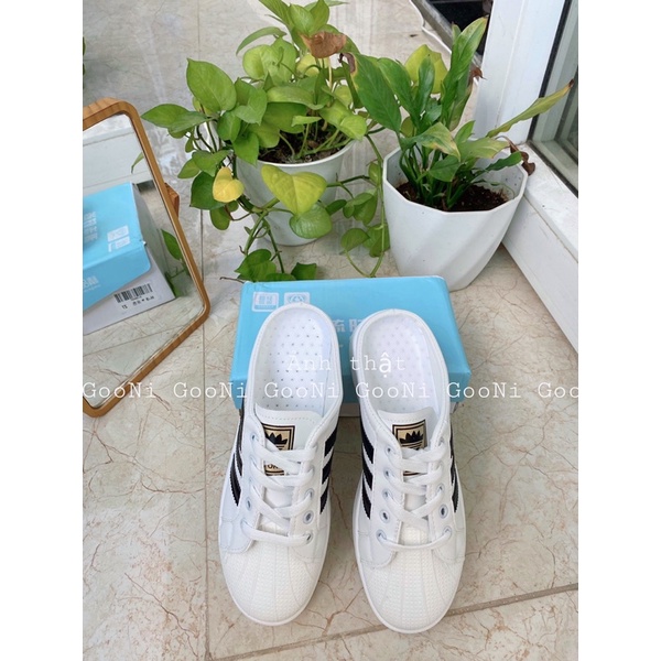 Giày thể thao dẫm gót mũi tròn kiểu vỏ sò kiểu dáng năng động, trẻ trung, thời trang dành cho nữ