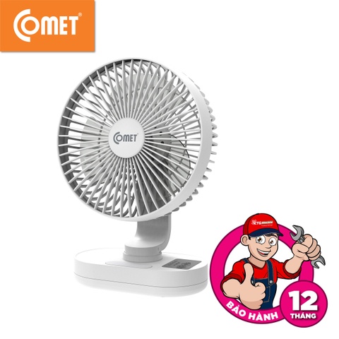 Quạt sạc đa năng Comet CRF1406 có đèn Led, pin Lithium 2 viên x 1500 mAh - Hàng chính hãng - BH 12 Tháng